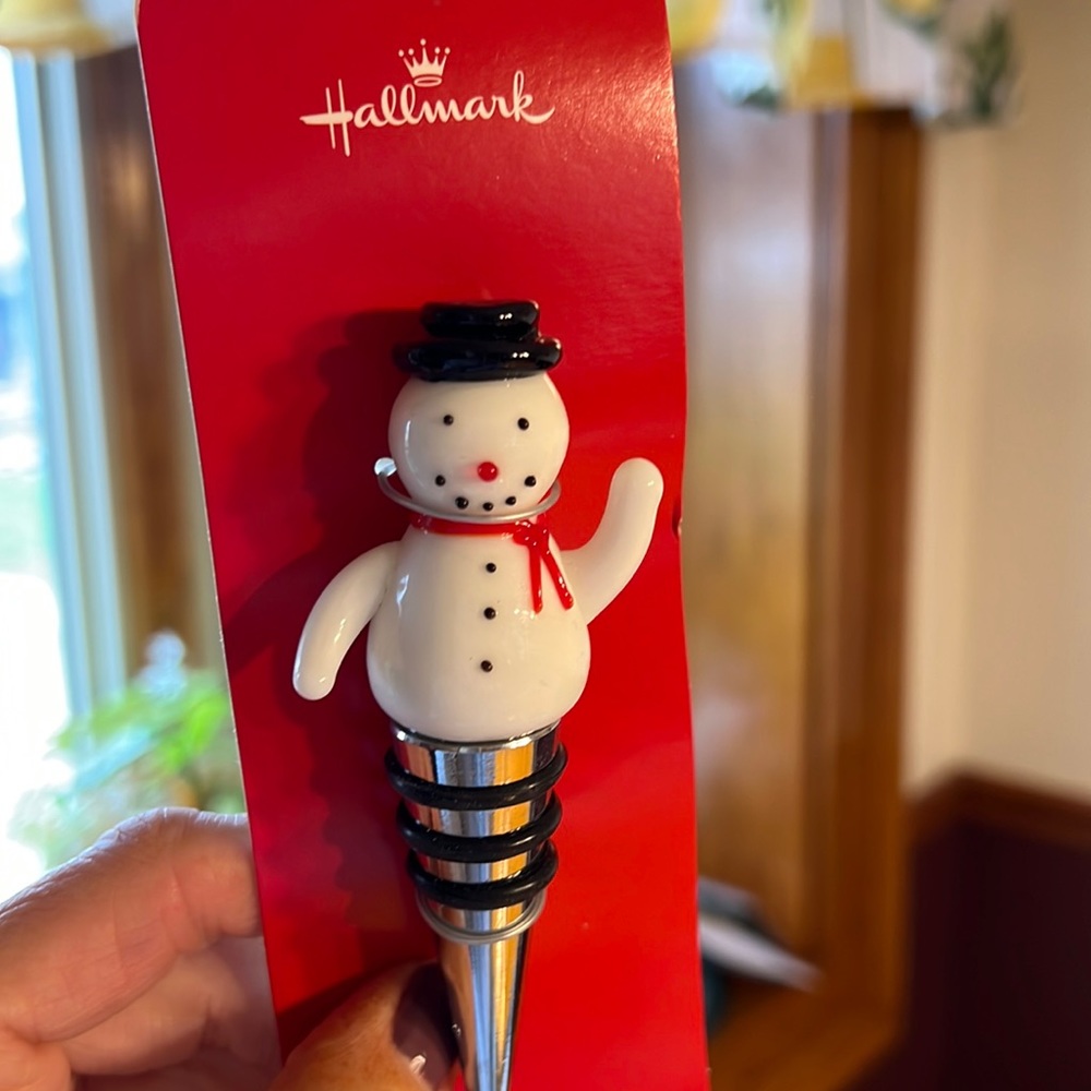 Snowman wine bottle stopper